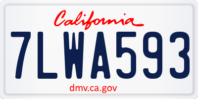 CA license plate 7LWA593