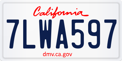CA license plate 7LWA597