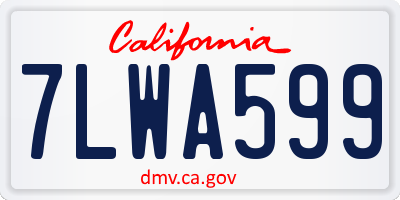 CA license plate 7LWA599