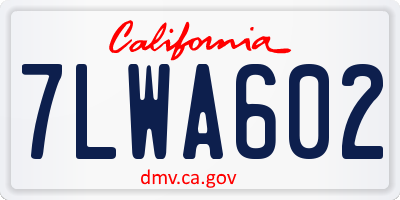 CA license plate 7LWA602