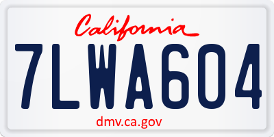 CA license plate 7LWA604