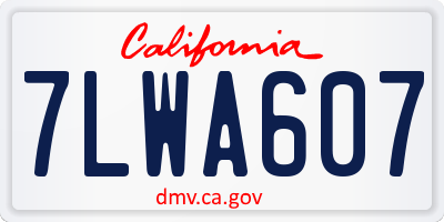 CA license plate 7LWA607