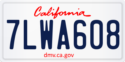 CA license plate 7LWA608