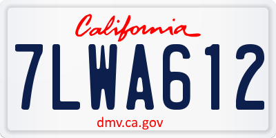 CA license plate 7LWA612