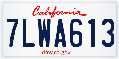 CA license plate 7LWA613