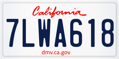 CA license plate 7LWA618