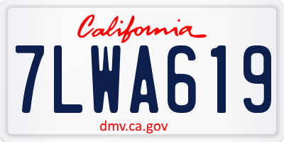 CA license plate 7LWA619