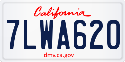 CA license plate 7LWA620