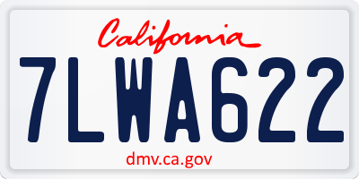 CA license plate 7LWA622