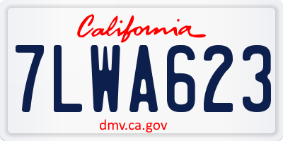 CA license plate 7LWA623