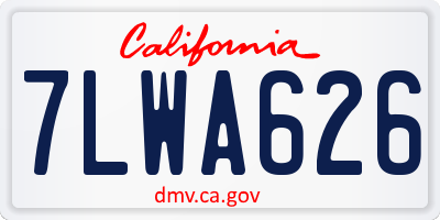 CA license plate 7LWA626