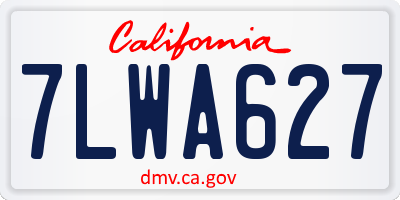 CA license plate 7LWA627