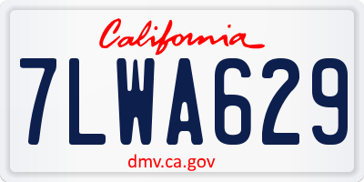 CA license plate 7LWA629