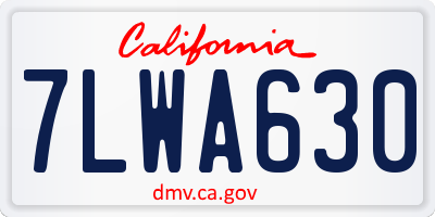 CA license plate 7LWA630