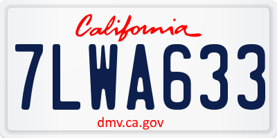 CA license plate 7LWA633