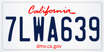 CA license plate 7LWA639