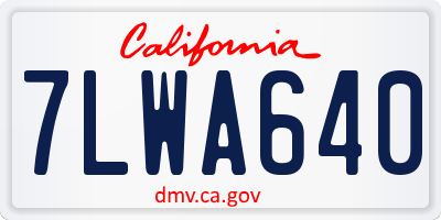 CA license plate 7LWA640