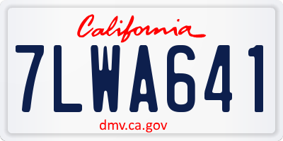CA license plate 7LWA641