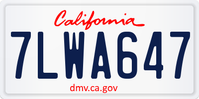 CA license plate 7LWA647