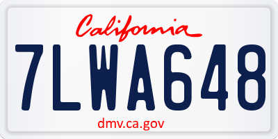 CA license plate 7LWA648