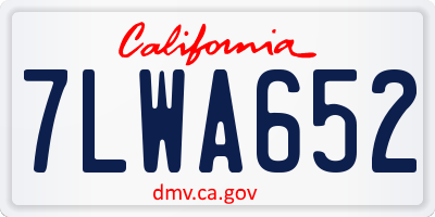 CA license plate 7LWA652