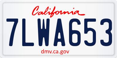 CA license plate 7LWA653
