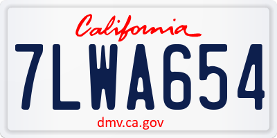 CA license plate 7LWA654