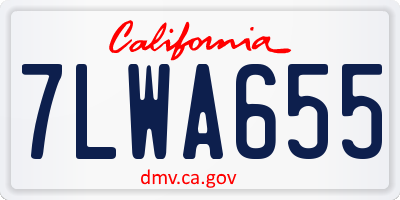 CA license plate 7LWA655