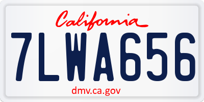 CA license plate 7LWA656