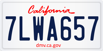 CA license plate 7LWA657