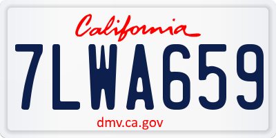 CA license plate 7LWA659