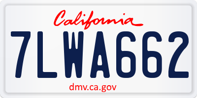 CA license plate 7LWA662