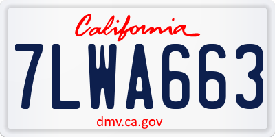 CA license plate 7LWA663