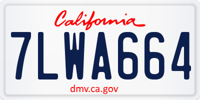 CA license plate 7LWA664