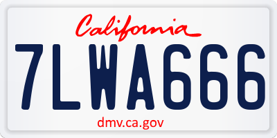 CA license plate 7LWA666