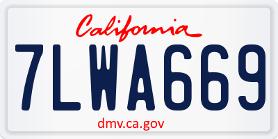 CA license plate 7LWA669
