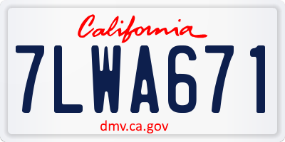 CA license plate 7LWA671