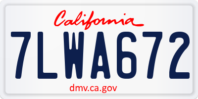 CA license plate 7LWA672