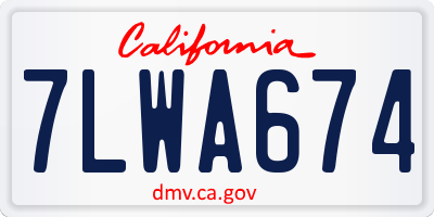 CA license plate 7LWA674