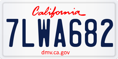 CA license plate 7LWA682