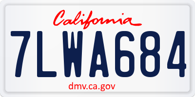 CA license plate 7LWA684