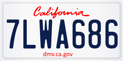 CA license plate 7LWA686