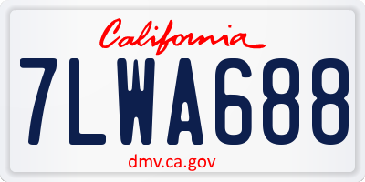 CA license plate 7LWA688