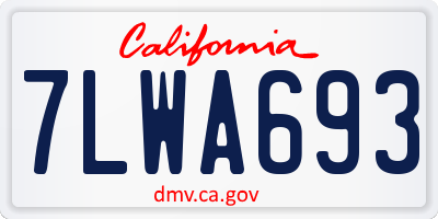 CA license plate 7LWA693