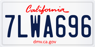 CA license plate 7LWA696