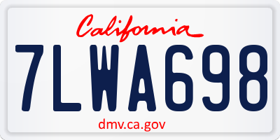 CA license plate 7LWA698