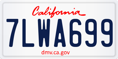 CA license plate 7LWA699