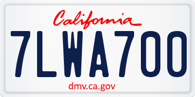 CA license plate 7LWA700
