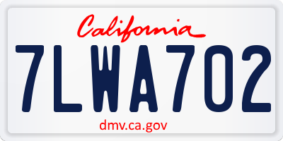 CA license plate 7LWA702