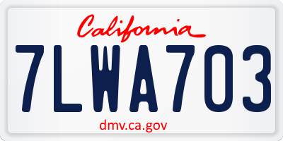 CA license plate 7LWA703